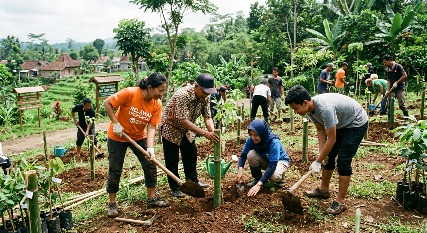 LIVESGP BUTON Hijau - Program lingkungan seperti gotong royong dan penanaman pohon.